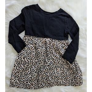 Old Navy long sleeve leopard print dress sz 2T